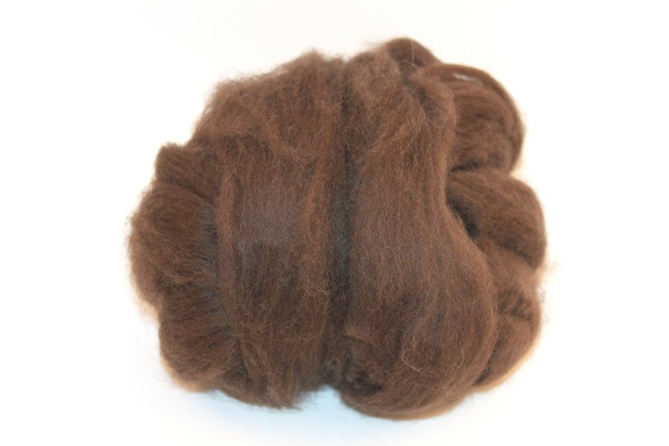 Undyed Top / Roving | Dark Brown Yak