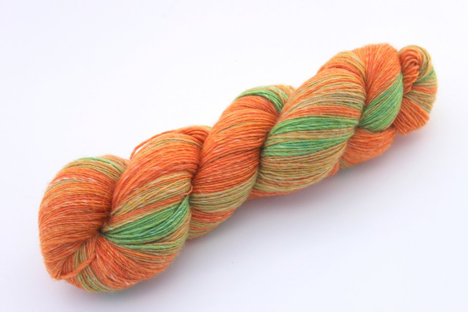 Handspun Hand Dyed Yarn - Fingering / Sock Yarn- Merino / Silk - Wheatfield