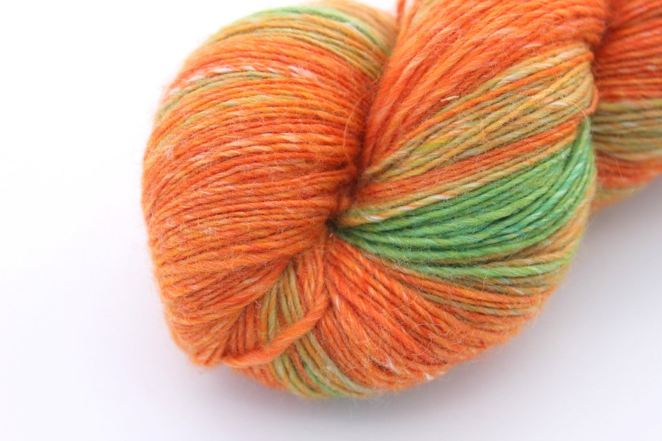 Handspun Hand Dyed Yarn - Fingering / Sock Yarn- Merino / Silk - Wheatfield