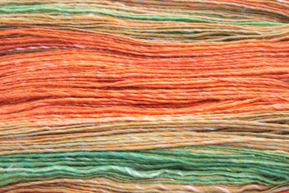 Handspun Hand Dyed Yarn - Fingering / Sock Yarn- Merino / Silk - Wheatfield