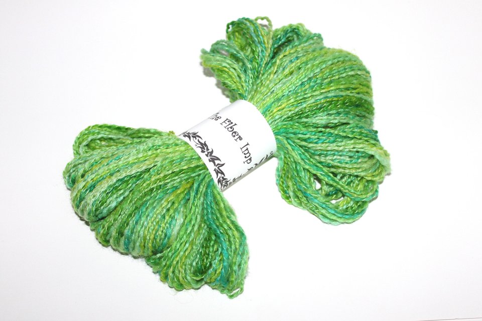 Handspun Twist Yarns | 2-Ply | Merino / Silk | Lime Slushie