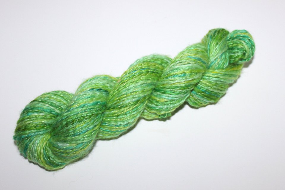 Handspun Twist Yarns | 2-Ply | Merino / Silk | Lime Slushie