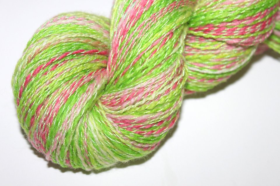 Handspun Twist Yarns | 2-Ply | Merino / Silk | Watermelon