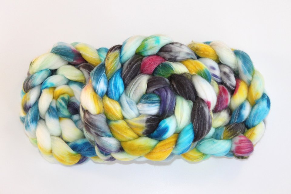 Hand Painted Top / Roving | SW Merino / Bamboo / Nylon | Monkeyin' Around