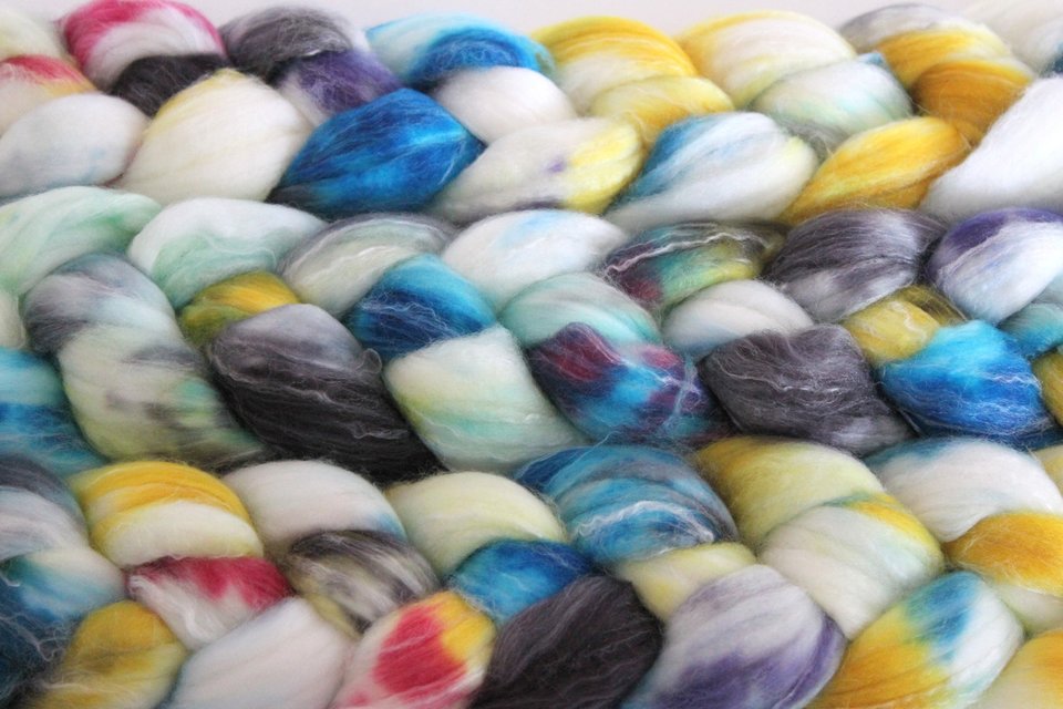 Hand Painted Top / Roving | SW Merino / Bamboo / Nylon | Monkeyin' Around