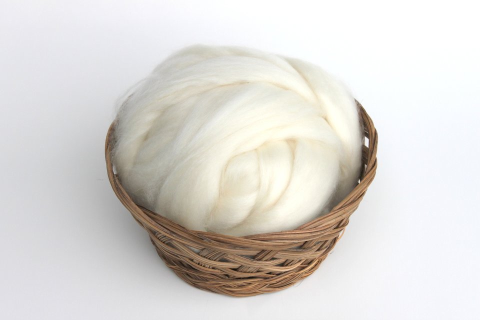 Polwarth / Nylon / Bamboo - Undyed Combed Top - Natural Roving - Spinning Fiber