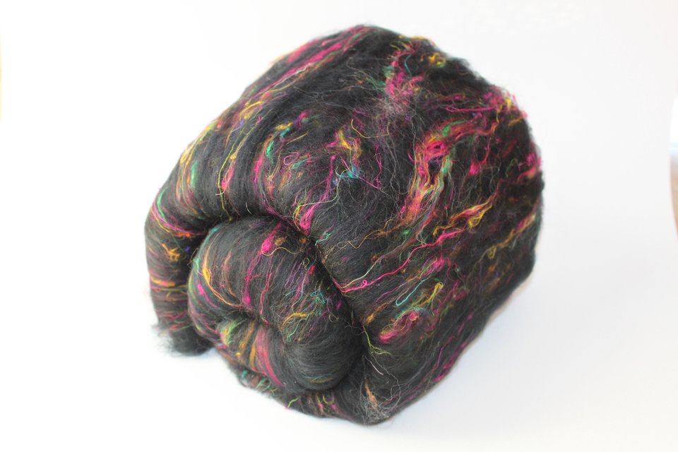 Spinning Fiber Batt - Merino / Sari Silk