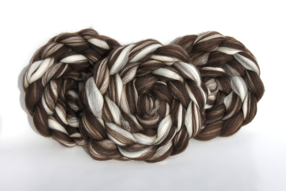 Corriedale - Natural Roving - Undyed Combed Top - Blended Natural Colours