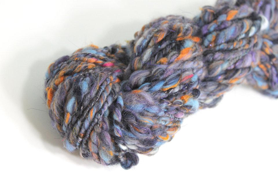 Handspun Thick and Thin Yarn | Mixed Fibers | Batt Barf