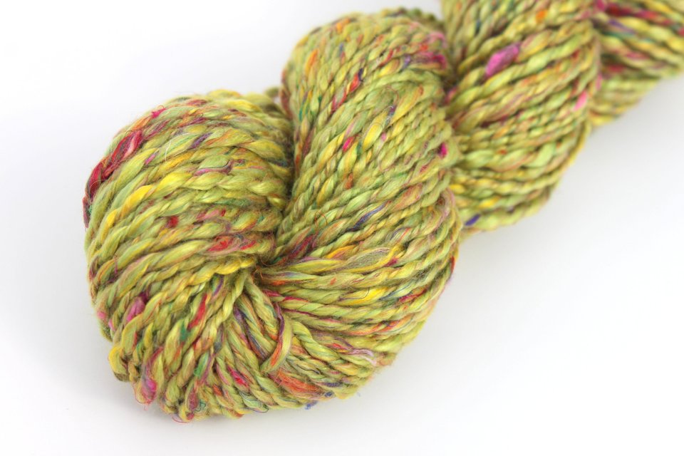 Handspun Yarn - Aran Weight - Mardi Gras