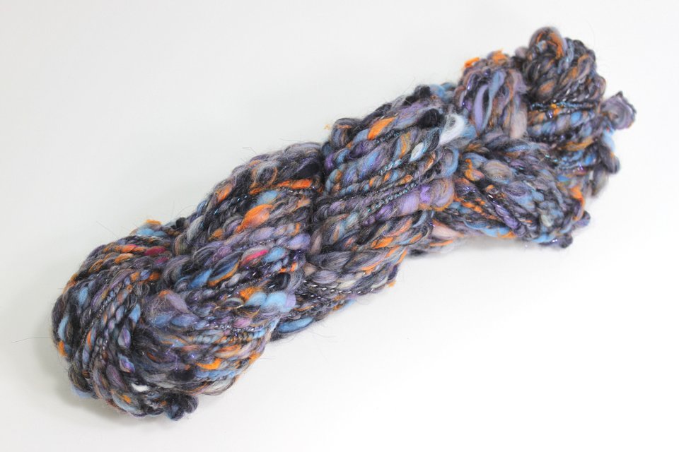 Handspun Thick and Thin Yarn | Mixed Fibers | Batt Barf