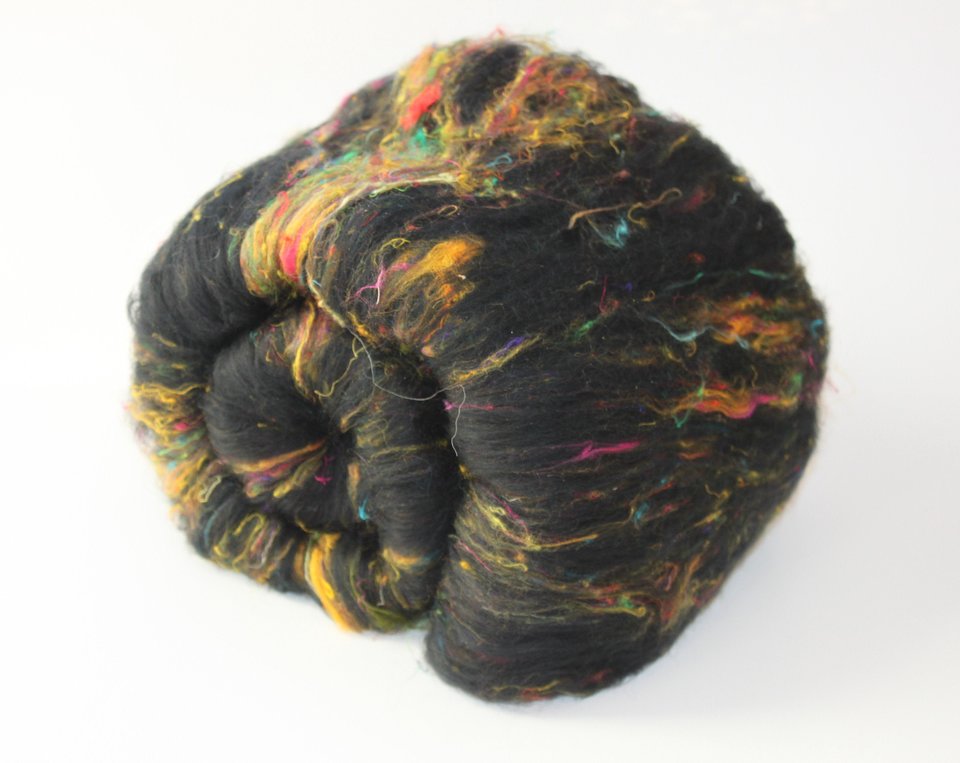 Spinning Fiber Batt - Merino / Sari Silk - All Colours