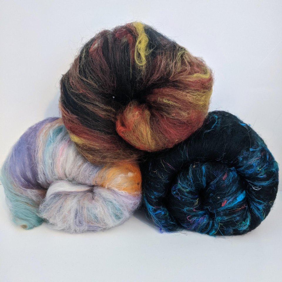 Luxury Mini Batt Set - Spinning Fiber -  Mystery Wool Batts