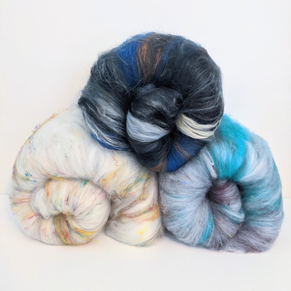 Luxury Mini Batt Set - Spinning Fiber -  Mystery Wool Batts