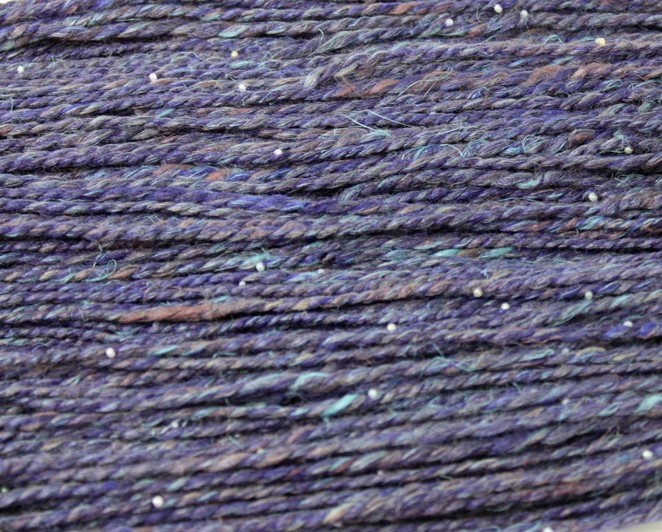 Handspun Beaded Yarn | Merino / Muga Silk / Flax | Galaxy