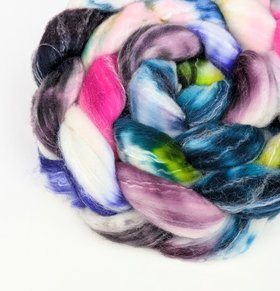 Hand Painted Top / Roving | SW Merino / Bamboo / Nylon | Jazzercise