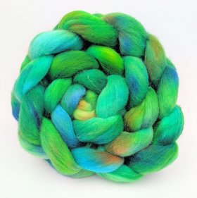 Hand Painted Top / Roving | Advent Day 22 | Corriedale | Paintball