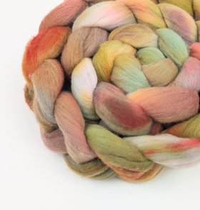 Hand Painted Top / Roving | Polwarth | Elderwood