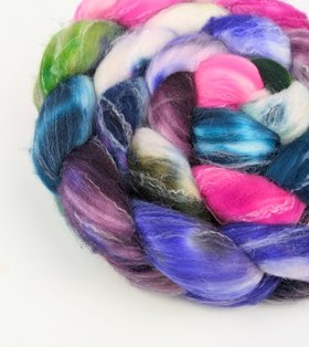 Hand Painted Top / Roving | SW Merino / Bamboo / Nylon | Jazzercise