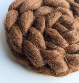 Warm Brown Baby Alpaca - Undyed Combed Top - Natural Roving - Spinning Fiber