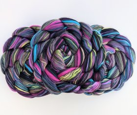 Merino Roving / Combed Top - Spinning Fiber - Custom Blended -  Black Magic