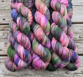 Hand Dyed. Hand Painted Yarn - Mulberry Silk - Lace Weight Yarn - Whisked Away