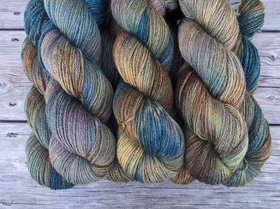 Hand Dyed. Hand Painted Yarn - BFL / Silk / Stellina - Kraken
