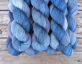 Hand Dyed. Hand Painted Yarn - BFL / Silk / Stellina - Ethereal 