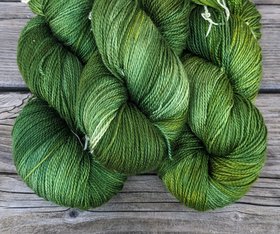 Hand Dyed. Hand Painted Yarn - Mulberry Silk - Fingering Weight Yarn - Turtle Power