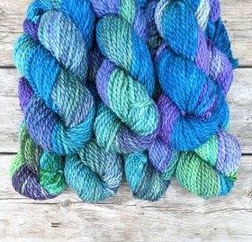 Hand Dyed. Hand Painted Yarn - Baby Alpaca / Merino - Proud As A Peacock