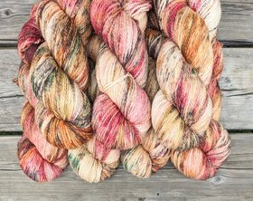 Hand Dyed / Painted Yarn | Fingering Weight | SW Merino / Bamboo | Fireside