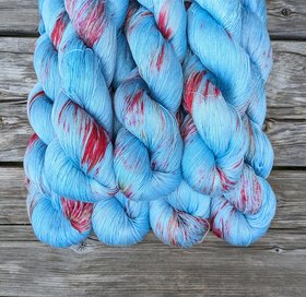 Hand Dyed. Hand Painted Yarn - Tencel - Lace Weight Yarn - Under The Sea