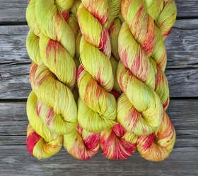 Hand Dyed. Hand Painted Yarn - Tencel - Lace Weight Yarn - You Are My Sunshine