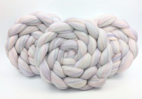 Merino Roving - Combed Top - Spinning Fiber - Custom Blended - Marshmallow Fluff