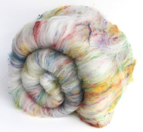 Spinning Fiber Batt | Art Batt | Polwarth / Merino / BFL / Sari Silk