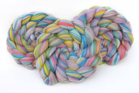 Blended Roving, Combed Top - Corriedale - Pinata