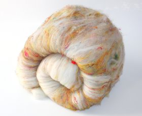 Spinning Fiber Batt - Merino / Polwarth / BFL / Sari Silk