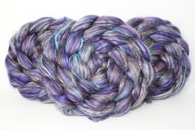 Blended Roving / Top | Merino / Flax / Muga Silk / Tussah Silk | Galaxy