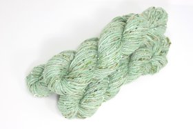 Handspun Beaded Yarn | Merino / Silk / Tweed | Pistachio Ice